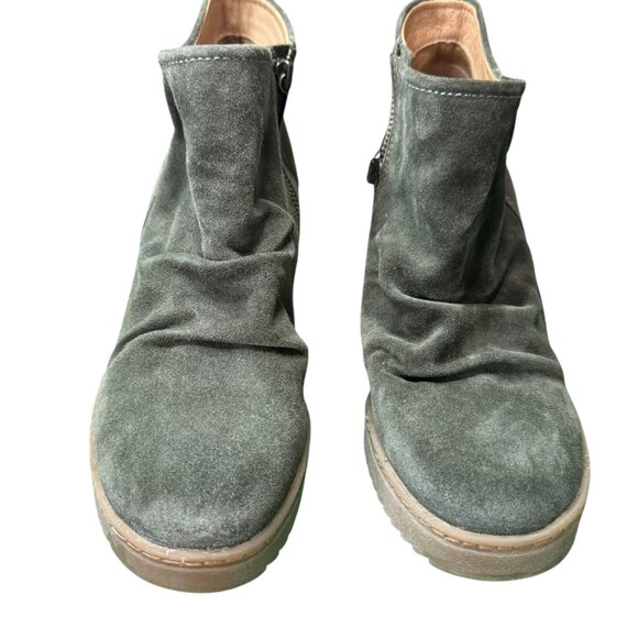 Söfft Suede Wedge Booties | Size 9 | Gray Side-Zip Ankle Boots NWT - Picture 1 of 6